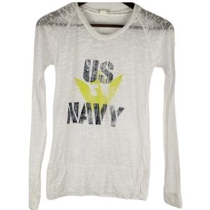 US Navy Printed Burn Out Long sleeve Tee Medium